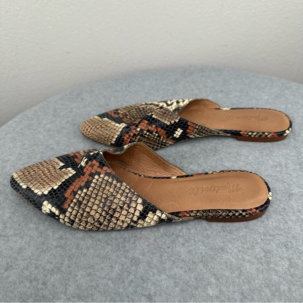 Madewell Remi Mules in Snake Embossed Leather Spiced Cider Multi Colorway Size 8 - Picture 6 of 9